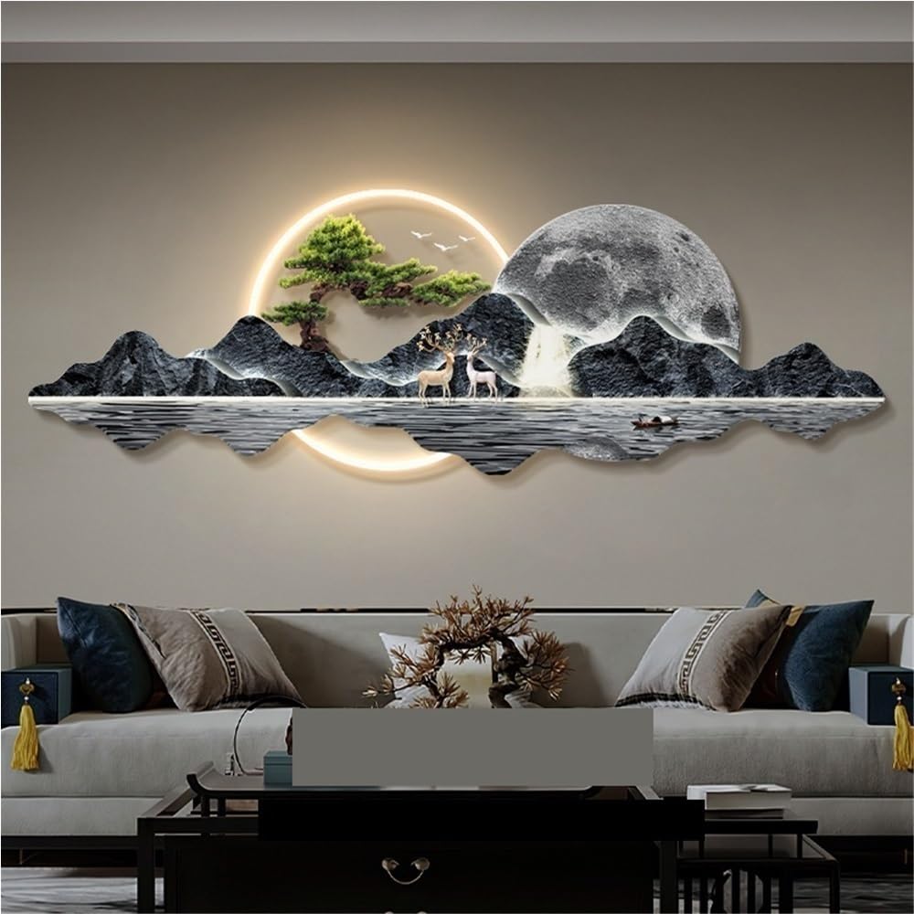 Amazon.com: LED 3D Wall Art Decor, Landscape Wall Mural with Welcoming ...