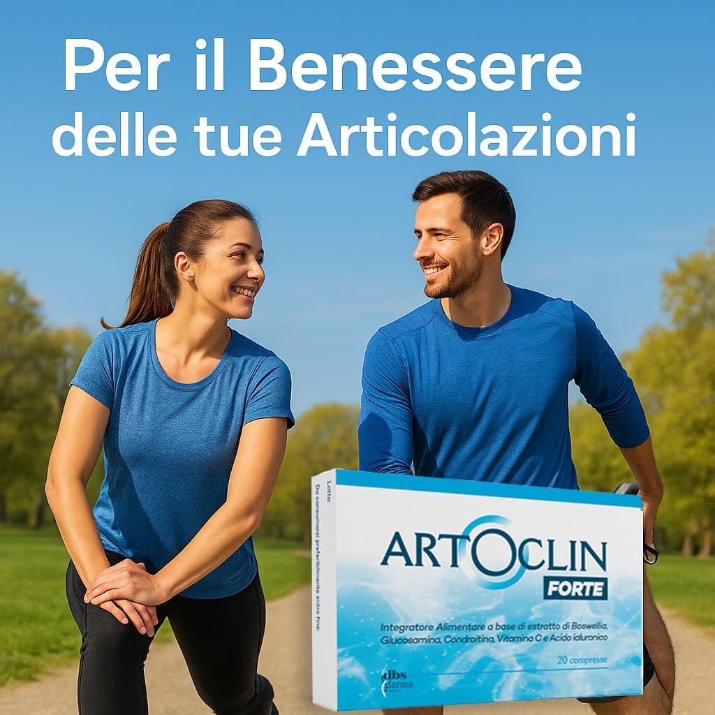 ARTOCLIN FORTE | Articolazioni e Cartilagine Integratori | Glucosamina, Condroitina, Acido Ialuronico, Boswellia e Vitamina C | Supporto Cartilagini, Mobilità e Comfort Articolare | Made in Italy