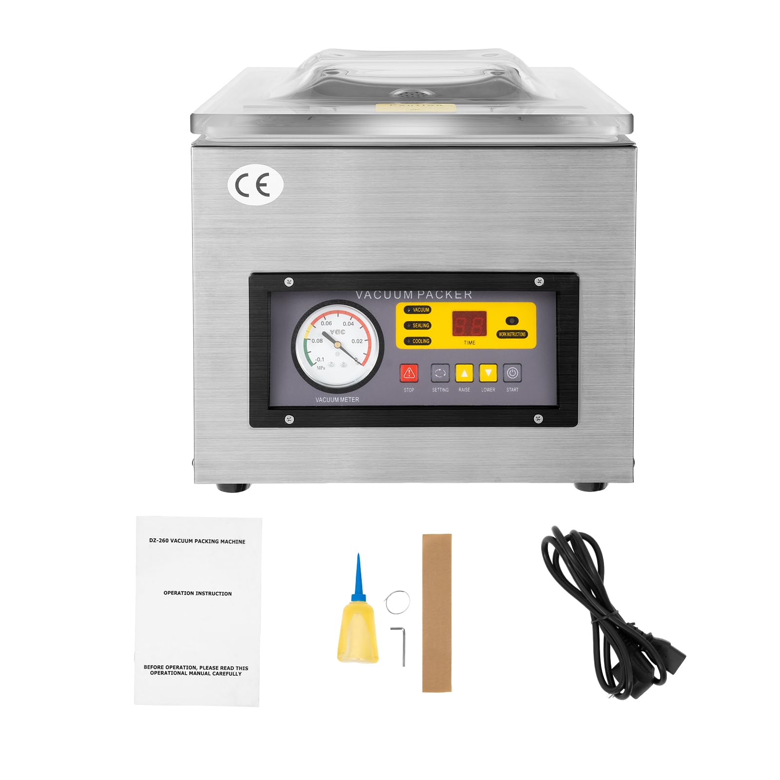 Envasadora al vacío profesional para Uso Doméstico y Comercial 220V 120W DZ-260 (manual en inglés)