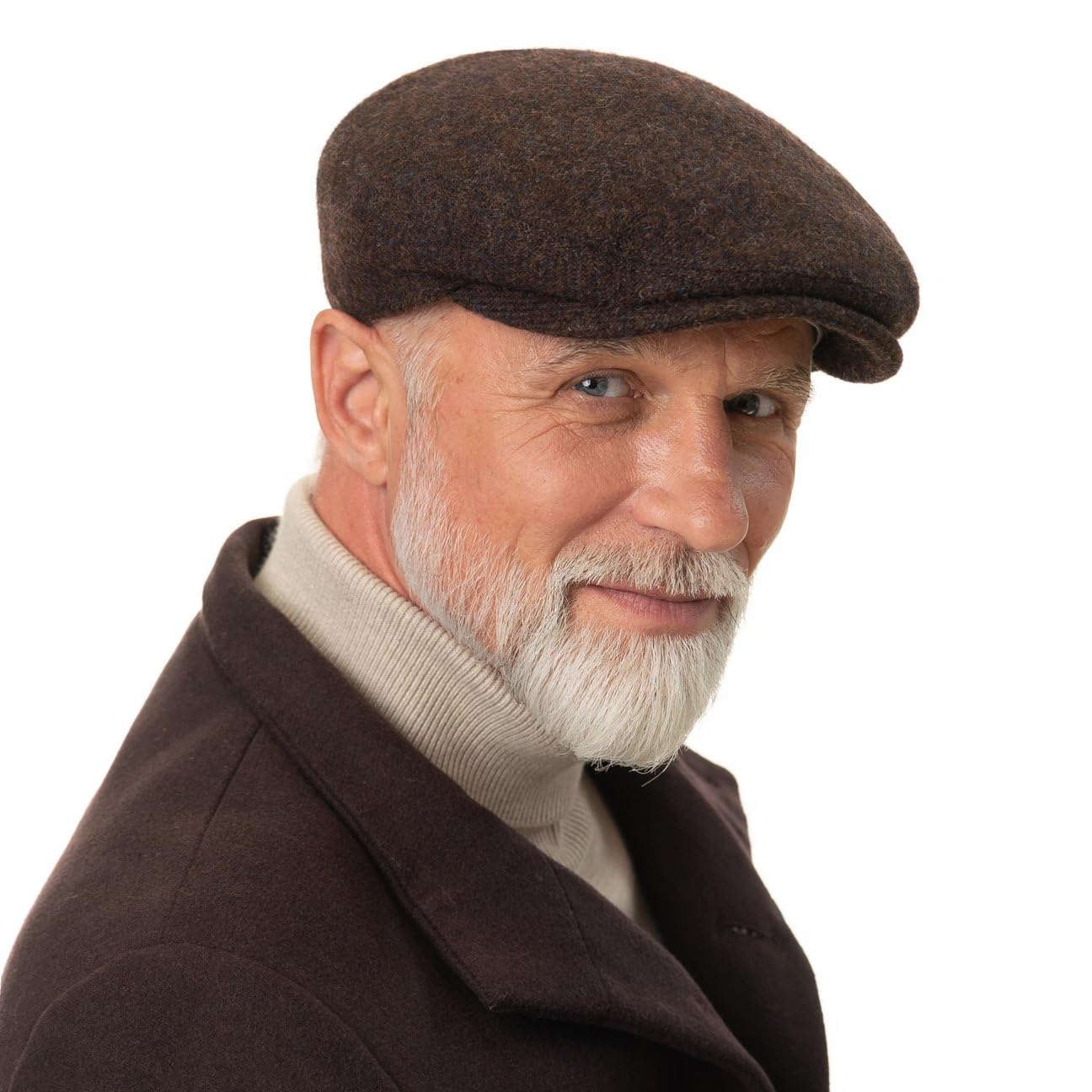 Stetson Kent Wool 160 Years płaska czapka z daszkiem, męska, wyprodukowana w Niemczech, z daszkiem, na jesień, zimę, jesień, zimę, 62 cm, ciemnobrązowa