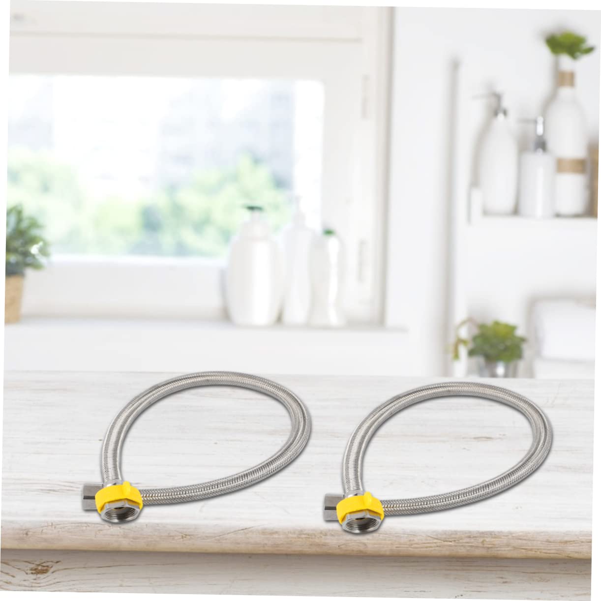 LIFKOME 3 Pièces Tuyau Flexible Acier Inoxydable pour Alimentation Eau Chaude et Froide Haute Pression Fuite Accessoire Salle de Bain