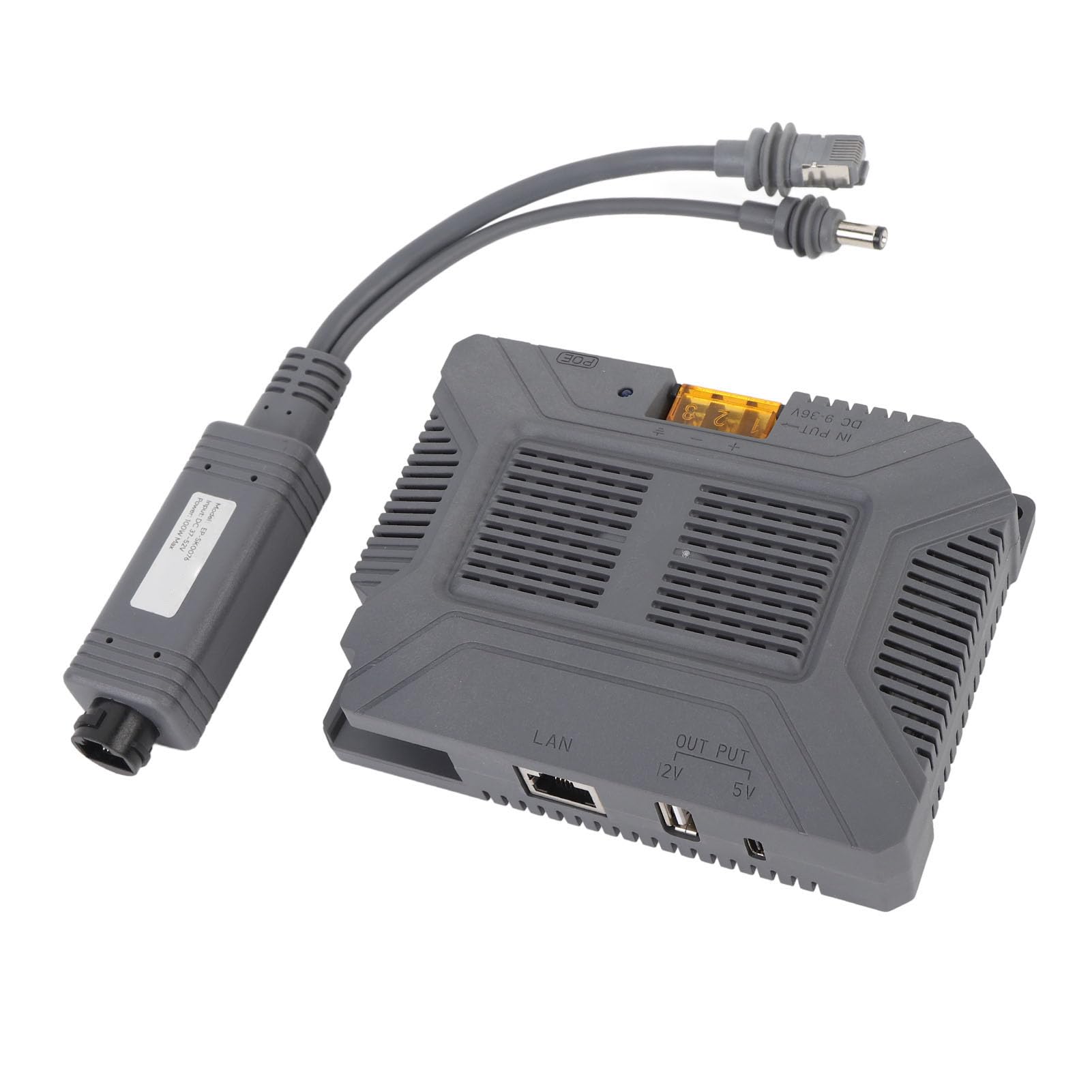 Jiawu Gige Iniettore POE Ad Alte Prestazioni con Ingresso DC9-36V per Mini Piatto, Oltre a Questo Protettore Connessione Stabile, Materiale di Rame ABS-GMMI Connessione a Dispositivo Flessibile