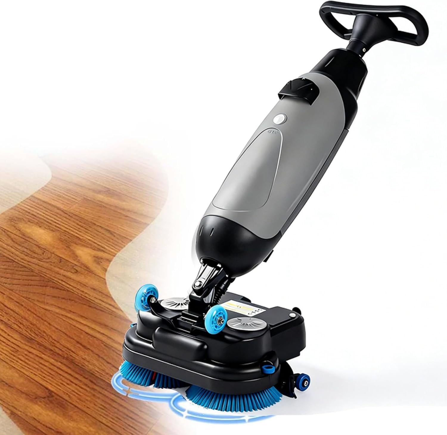 Autolaveuse électrique commerciale, machine multifonctionnelle, brosses à double disque de 43 cm (17 pouces), tête rotative à 360°, réservoirs de 4,5 L et 7,5 L, autonomie de 120 minutes (Grey )