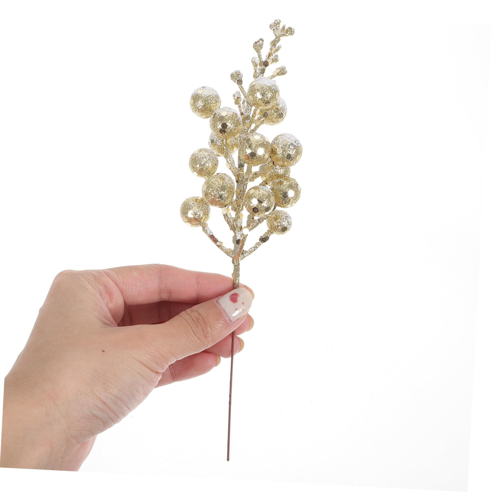 10pezzi Steli di Bacche Glitterate Artificiali per Decorazioni Natalizie Bacche Finte per Ghirlande di Natale Rami per Alberi di Natale