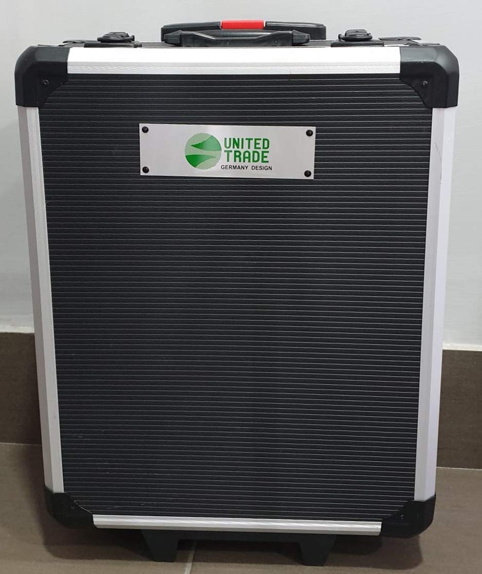 Maletín de herramientas de trabajo, completo con valija trolley portaherramientas de aluminio. Kit de herramientas 15093