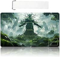 Vista 17 de Tapete de juego MTG cosido de alta calidad con zonas y respaldo de goma antideslizante, tapete de juego TCG para MTG y otros juegos de cartas, Dkt