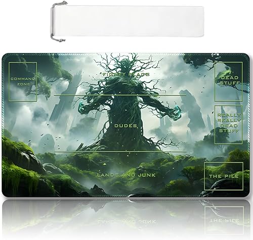Miniatura 17 de Tapete de juego MTG cosido de alta calidad con zonas y respaldo de goma antideslizante, tapete de juego TCG para MTG y otros juegos de cartas, Dkt