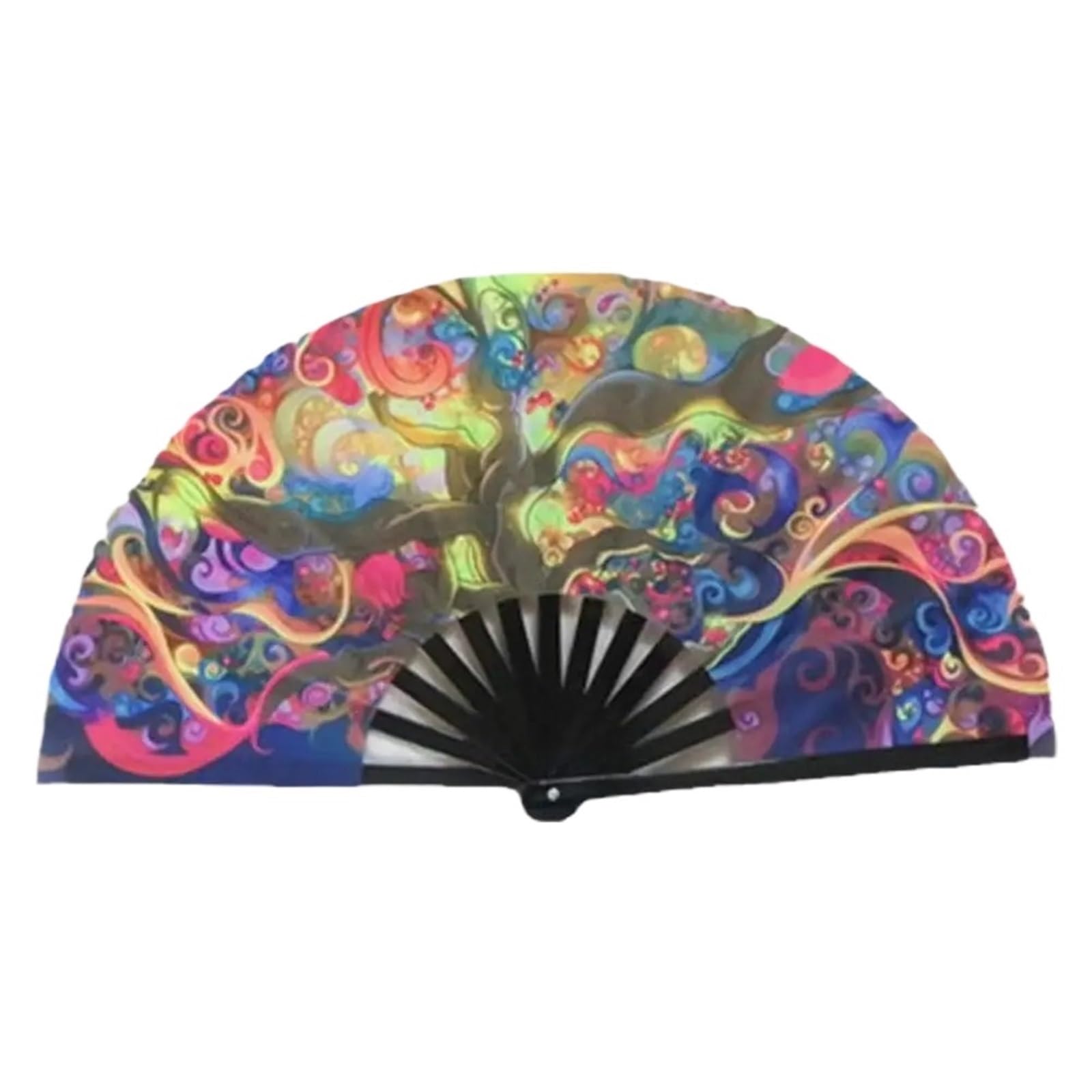 Dcuipg Color5 Large Folding Hand Rave Fan For Party