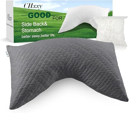 Almohada para dormir de lado para cuello y hombros, almohada de diseño ergonómico de firmeza media, almohadas de cama tamaño Queen para dormir,