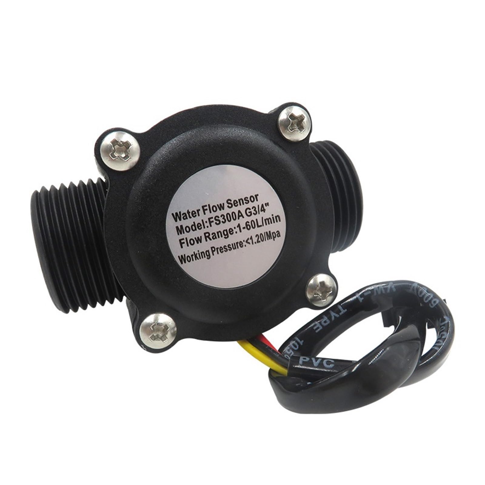 MKHJKIOII 3/4" Water Flow Sensor, 2.0MPa Hall Flowmeter, DC5~18V Control Liquid