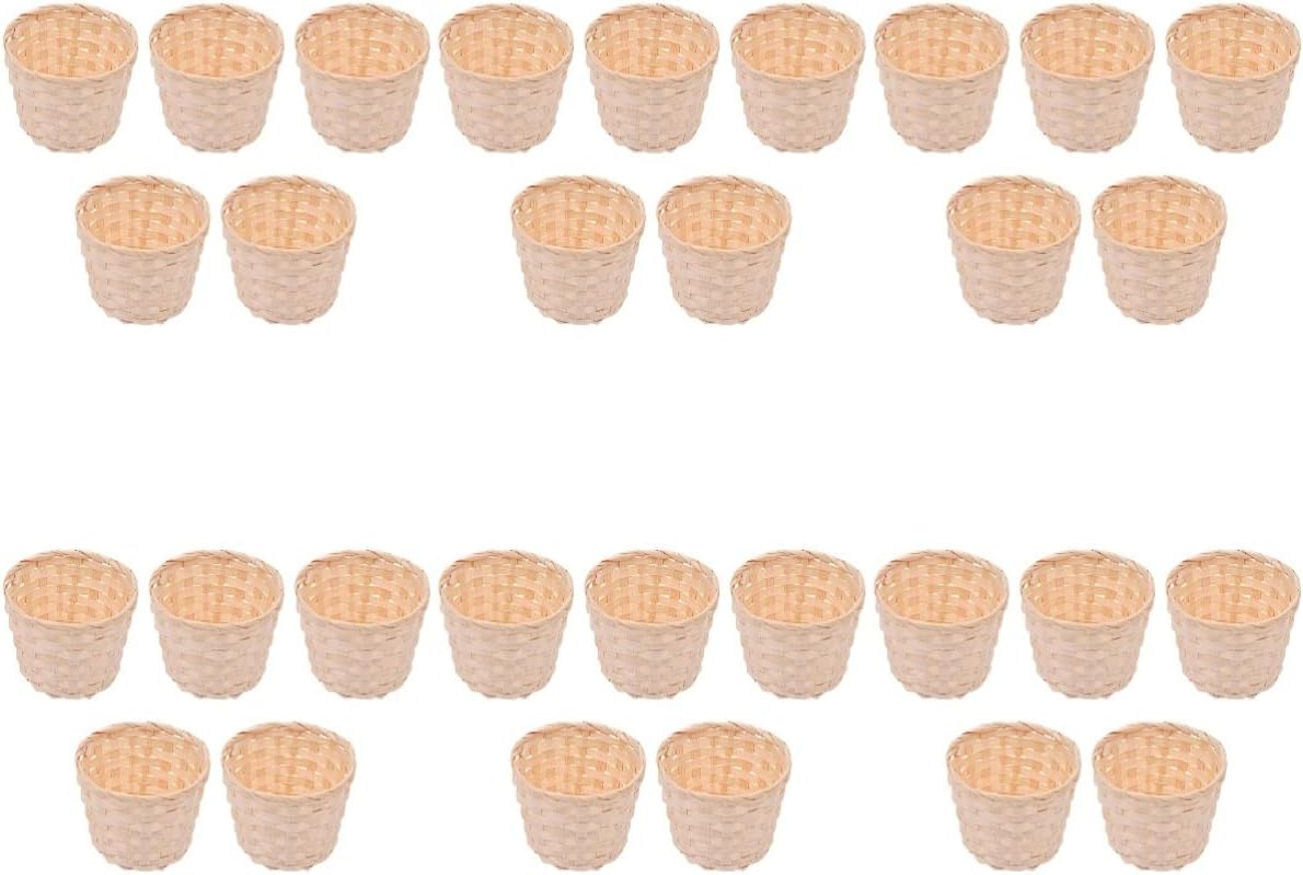 25 pcs Bin Handles, Flower for Country with Toys Xx.cm Pot Baskets .x.x.inch Mini Flowerpot Size Cm Organization Held Snack Basket, Favors Pots Useful Basket: X Balcony Food Candy (Wood Colorx6pcs