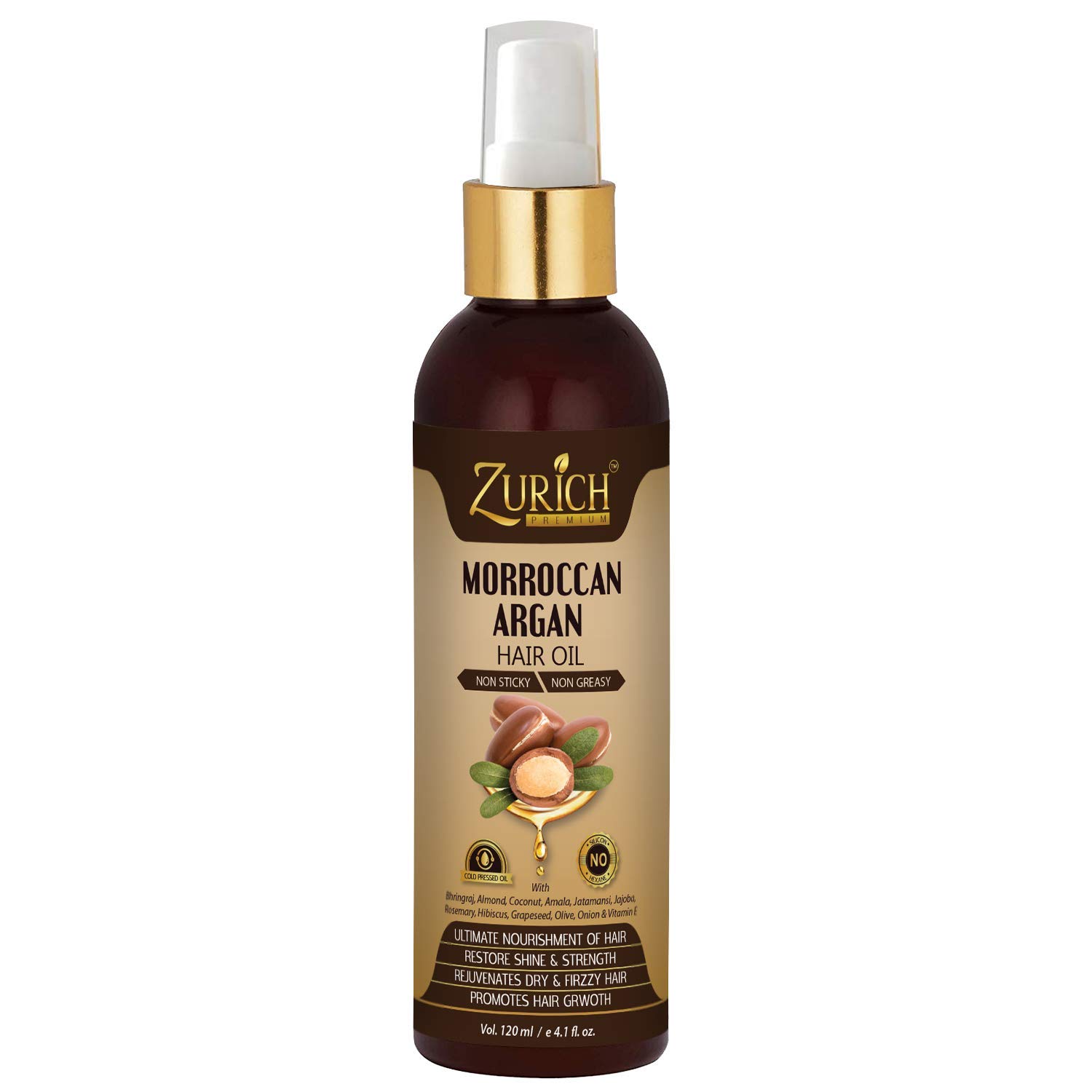 Buy Zurich Morroccan Argan Hair Growth Oil With Pure Grapeseed,Jajoba,Rosemary, Jatamansi