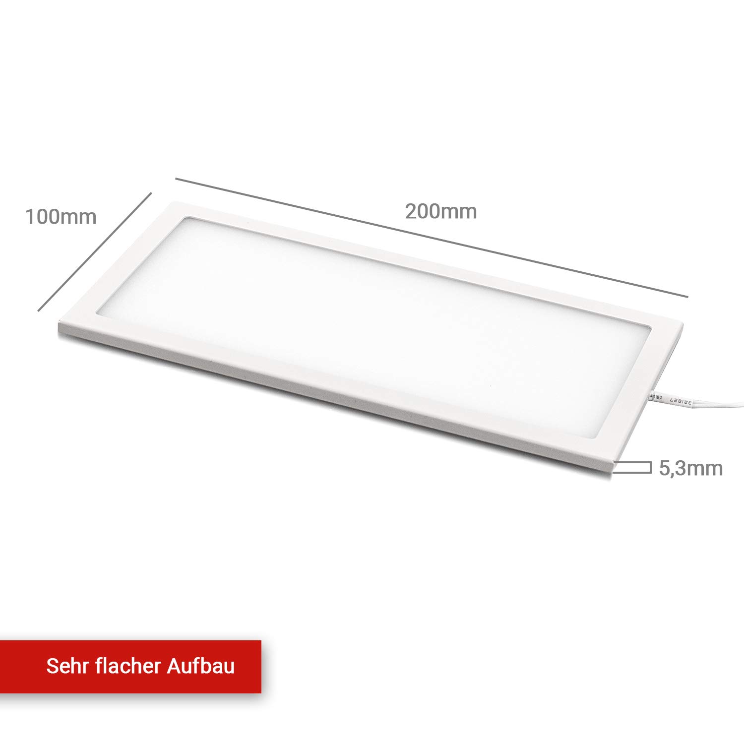 Rolux LED Unterbauleuchte DF-1910 3er-Set, 3 × 6 W (18 W), 24 V DC, dimmbar mit IR-Sensor-Schalter, superflach (nur 5,3 mm), blendfreies warmweißes Licht 3000 K, Aluminiumgehäuse, unsichtbare Montage