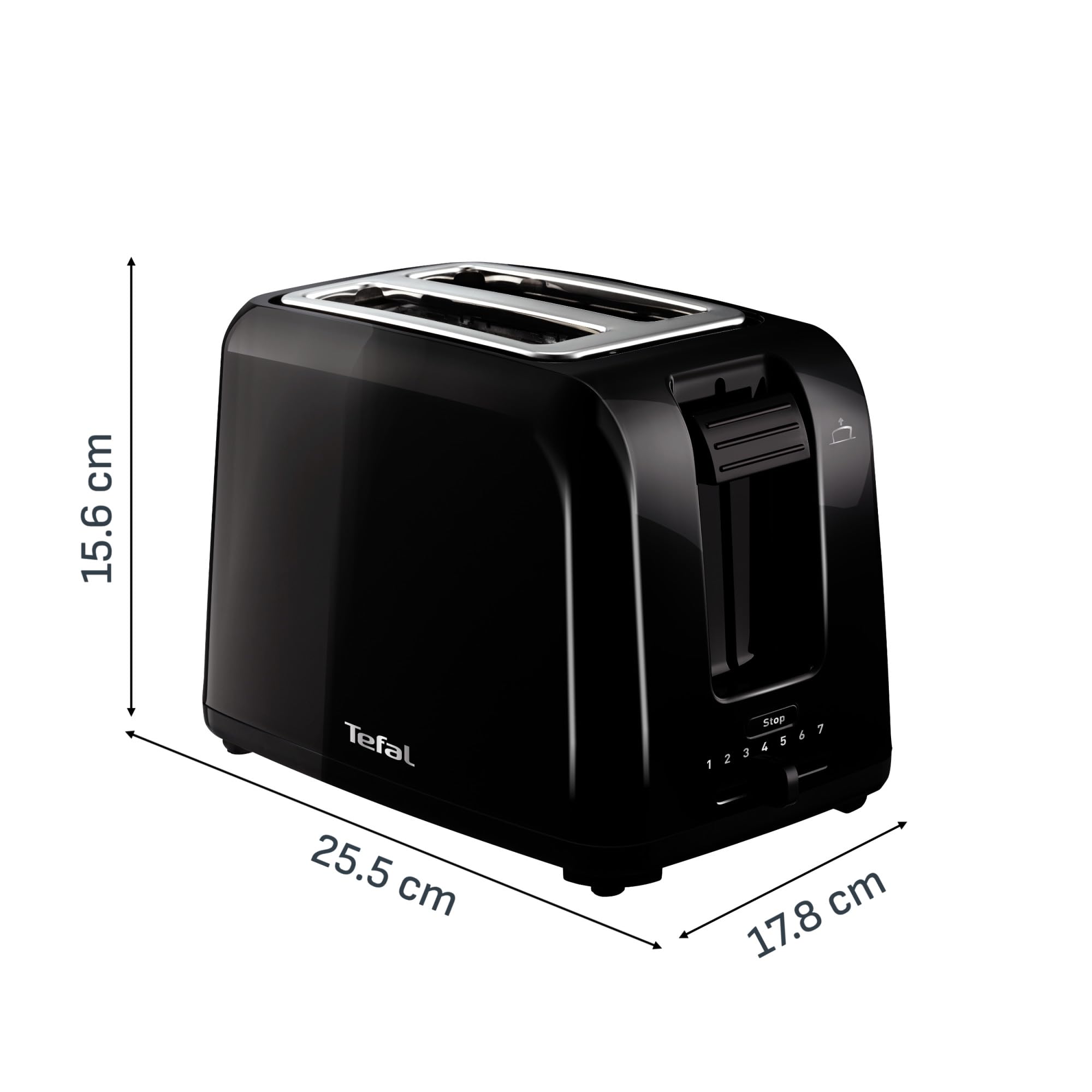 Tefal Vita, Tostapane 2 Fette Con Scaldapanini, Extra Lift, 7 Livelli Di Doratura, Nero, TT1A2810