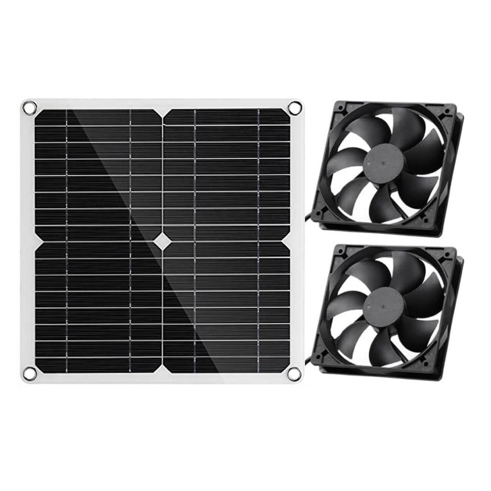 GDBAGKDQK Extractor Solar De 12 W, Impermeable, Alimentado por Panel, For Gallineros, Invernaderos, Cobertizos Y Casas For Mascotas Enfriamiento RáPido(Dual Fan)