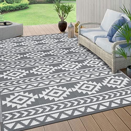Pauwer Outdoor Rug 6'x9' Waterproof Patio Rug Reversible Mats Outdoor