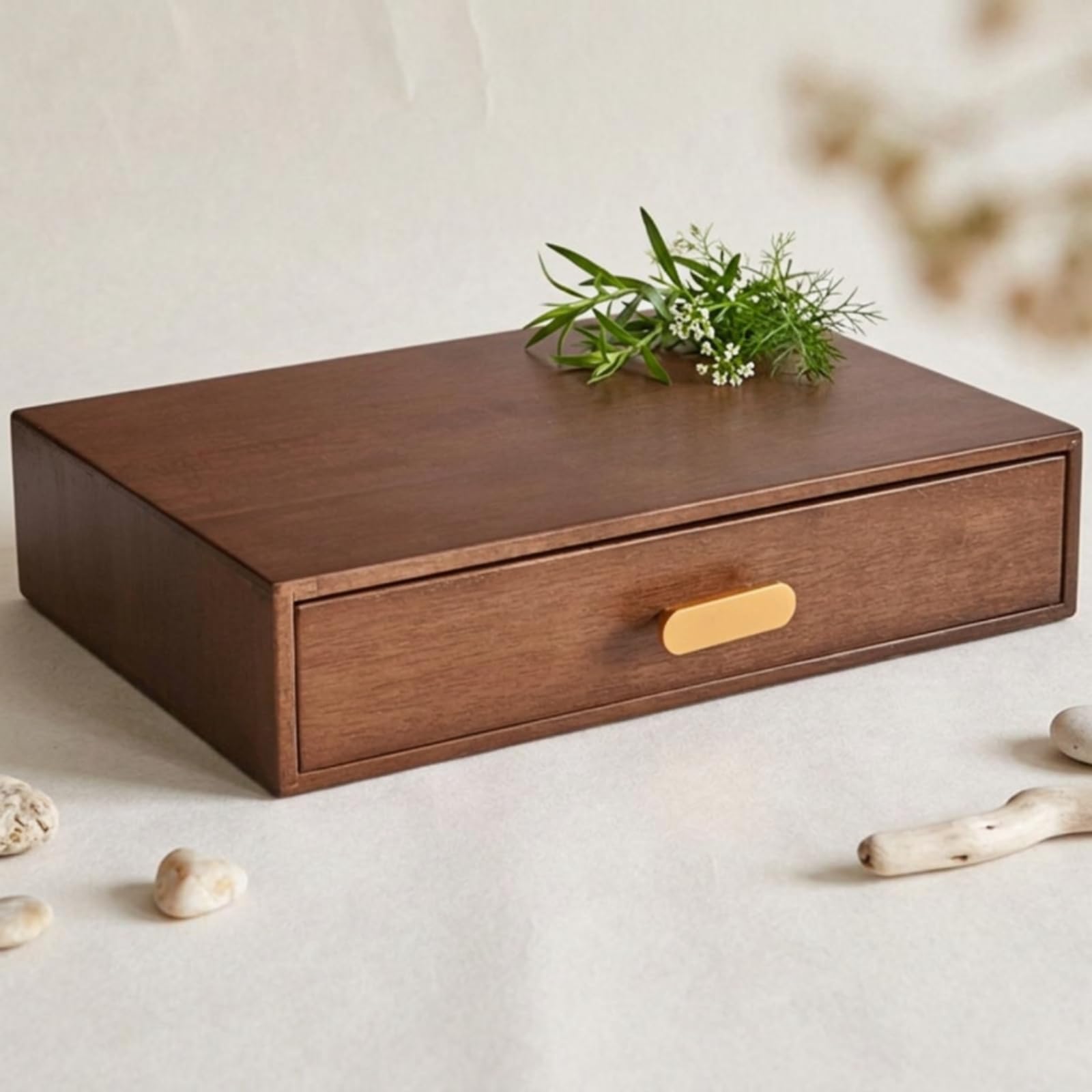 Desktop Storage Cabinet Cassettiera con Cassetto da Scrivania Contenitore in Legno con Finitura Piano Piatto per Sostegno Schermo Ordine Scrivania
