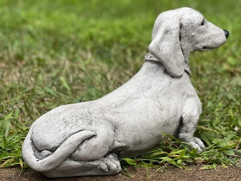 Dachshund Figure Gift Dog Lover Backyard Decor Garden Statue Concrete pet Outdoor Sculpture Pet Decor Dog Statue Memorial Stone