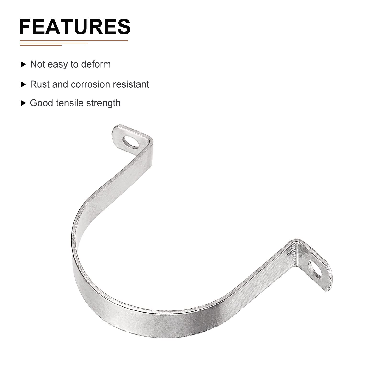 DTGN 19mm(W) Two Hole Strap, 4Pack, Good for Industrial 76mm Dia Pipe Fixing, 304 Stainless Steel Rigid Pipe Strap Clamp - Image 3
