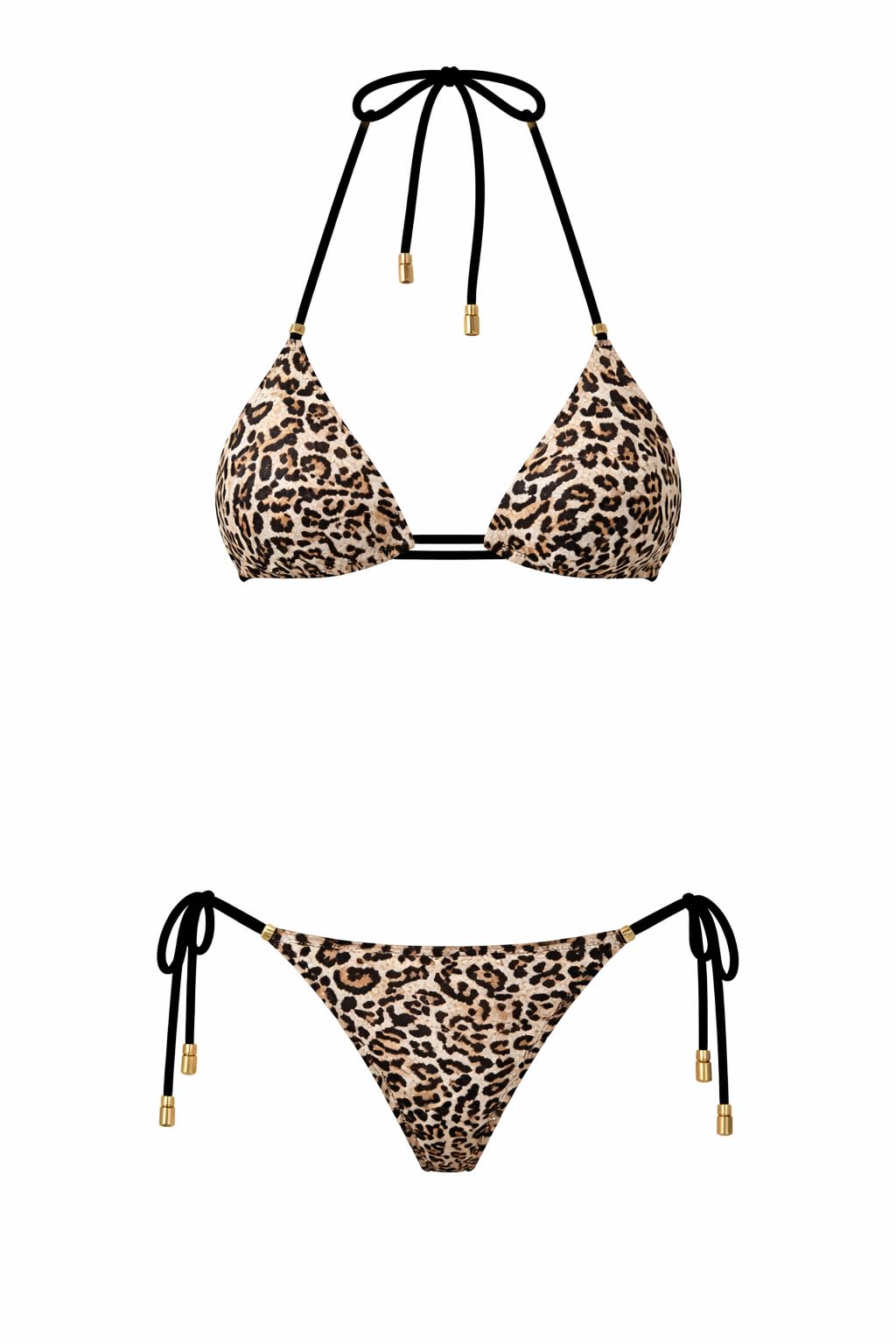 love one Women Embellished Leopard Bikini Bra Panty Lingerie Set-picture-32