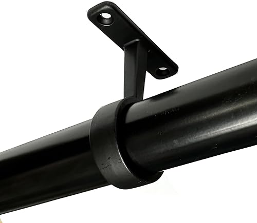 Miniatura 2 de Desunia Colgador medio fundido a presión para barra de armario redonda negra  1.260 in de diámetro  1 paquete