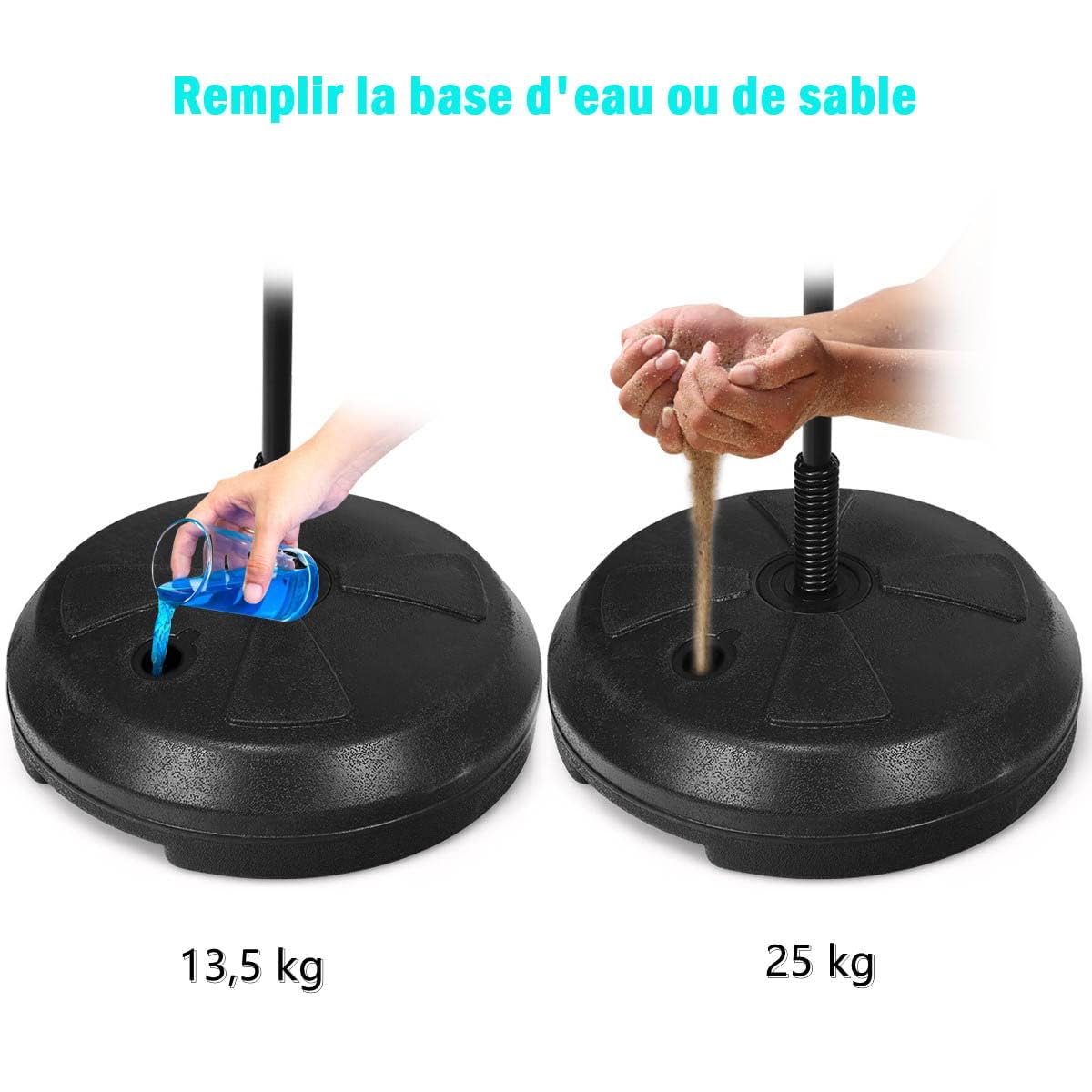 GYMAX Punching Ball avec Hauteur Réglable pour Enfants et Adultes, Sac de Frappe sur Pied avec Pompe, 2 Gants de Boxe Idéals pour l'Entraînement de Boxe, Rouge