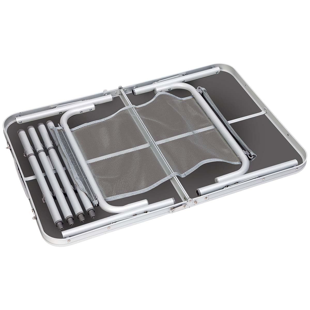 Bo-Camp - Tisch - Grau - Koffer-Modell - 90x60cm