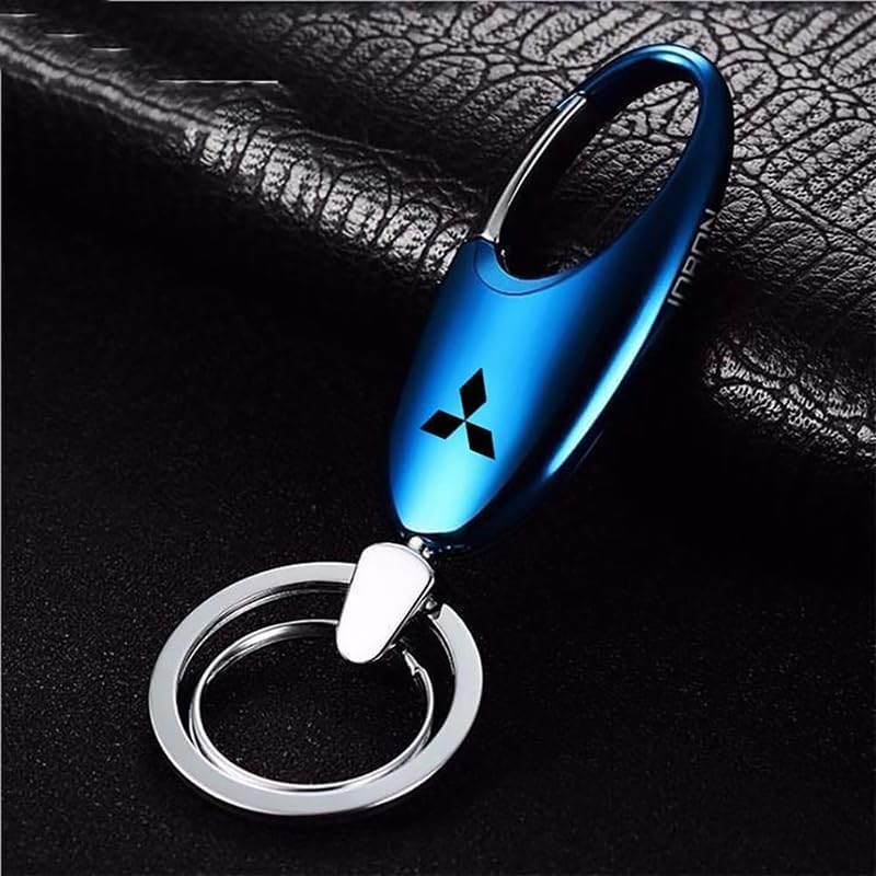 Car Keychain Keyring Accessories, for Mitsubishi Key Chain Logo Pattern Car Accessories, Car Logo Car Keyring Replacement for Car,E-Blue