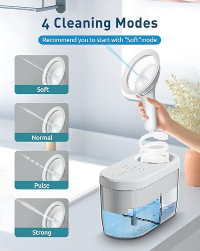 Kit De Cire D'oreille électrique, Outil De Nettoyeur D'oreille,nettoyage Efficace De L'oreille Avec 4 Modes Et Recyclage Automatique Des Eaux Usées Pour Les Enfants Adultes - 4