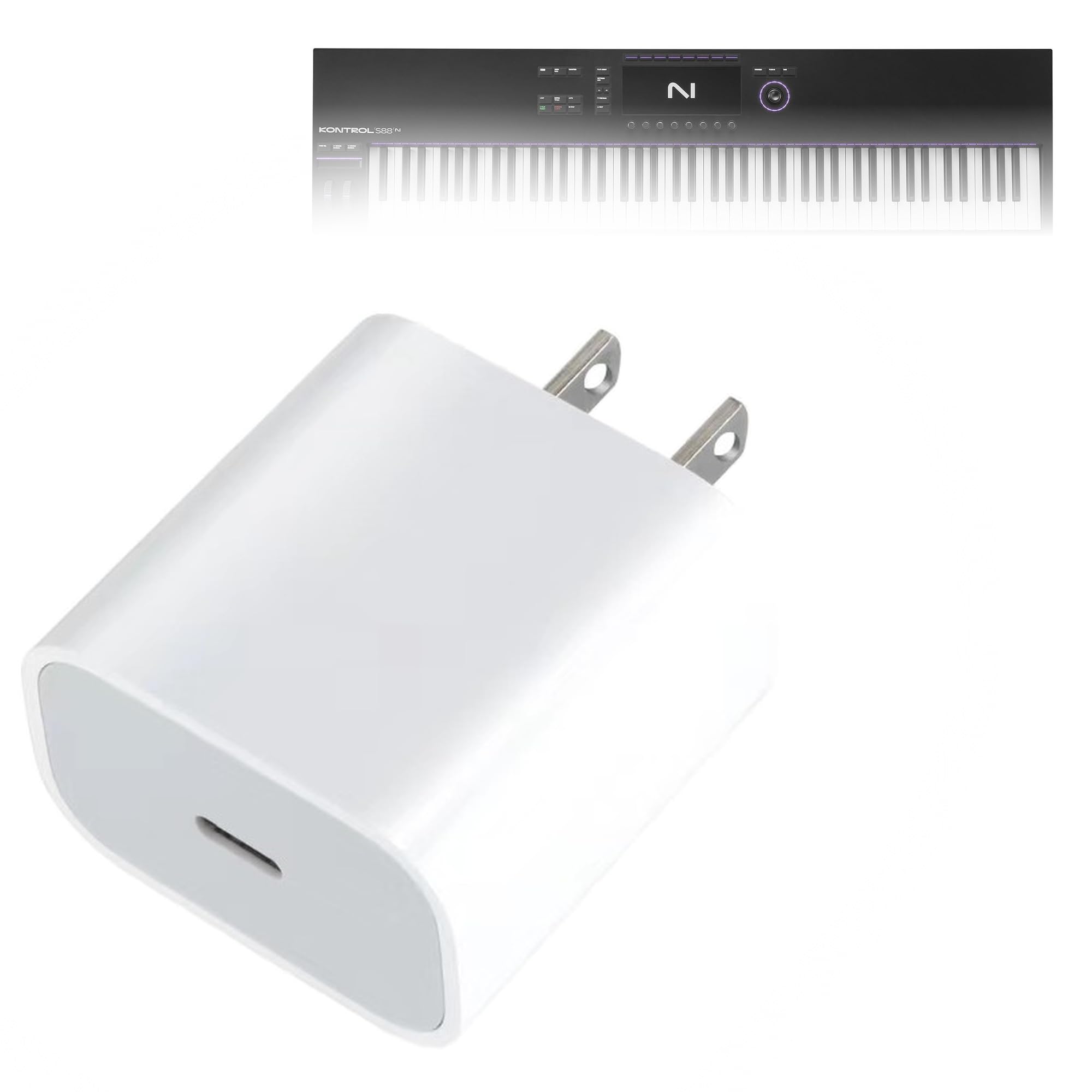 BoxWave Charger Compatible with Native Instruments Kontrol S88 MK3 - PD GAN miniCube (30W), 30W Tiny PD GAN Type-C Wall Charger - Winter White