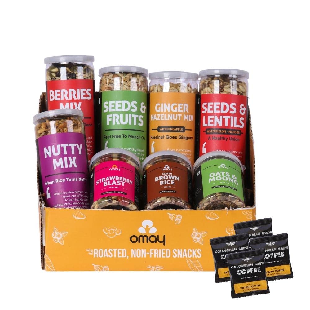 Omay Foods TRAIL MIXES COMBO PACK I Roasted Oilfree snacks I Healthy