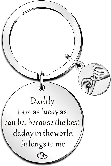 SMARGO Daddy Gifts Dad Keyring from Daughter Son Christmas Birthday Keychain Fathers Day Gift for Daddy