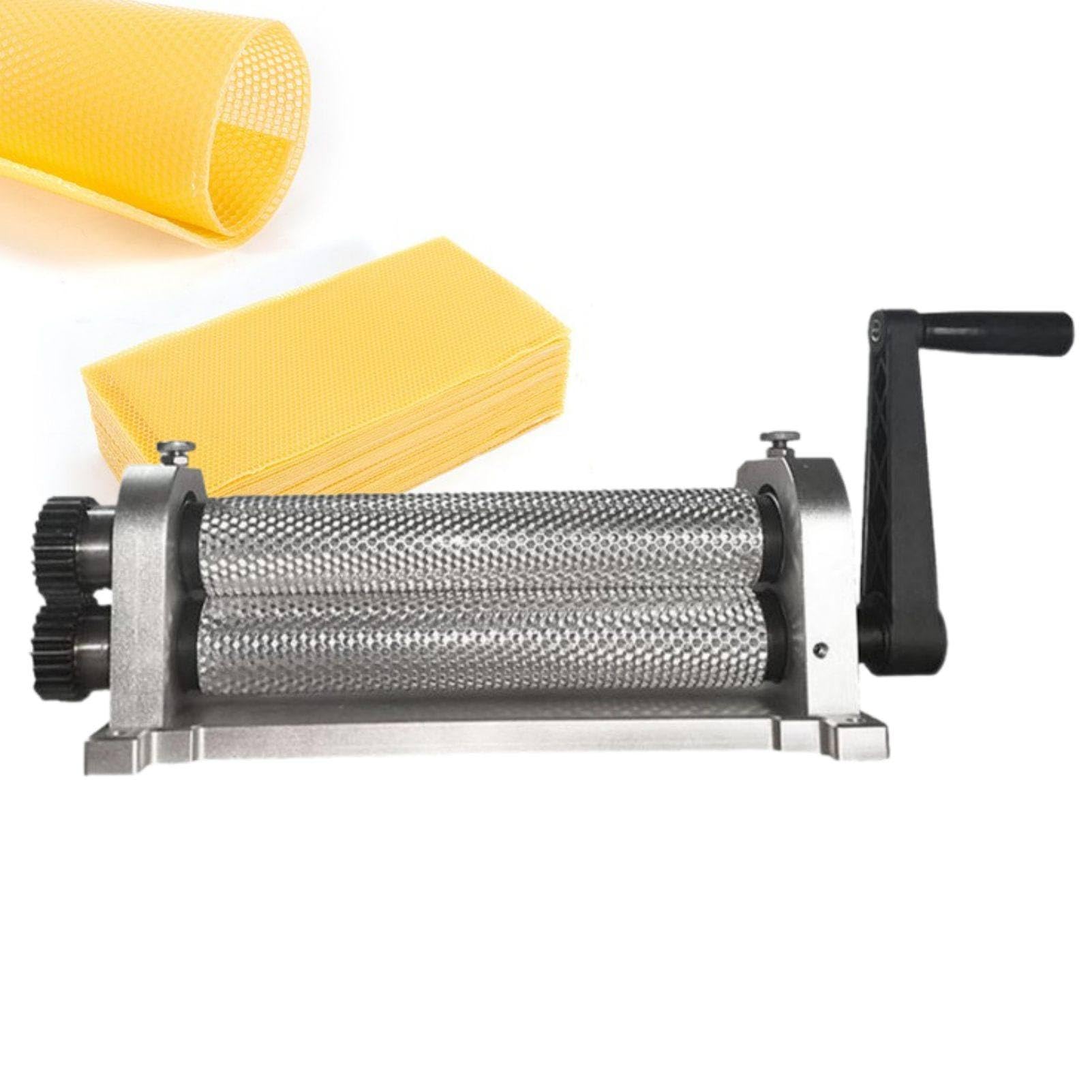 MhWrughts Manual Beeswax Comb Foundation Roller Mill Machine Bee Wax Foundation Sheet Press 50 x 280mm Cell Size 4.9mm/5.1mm/5.4mm Optional for Beekeeping Apiary 4.9㎜