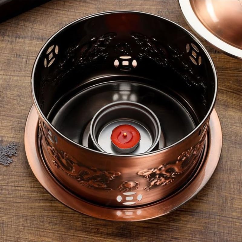 Podgrzewacze do żywności okrągłe talerze do pocierania, podgrzewacz żywności ze stali nierdzewnej do gastronomii, wydarzeń, przyjęć, wesela (28 cm)
