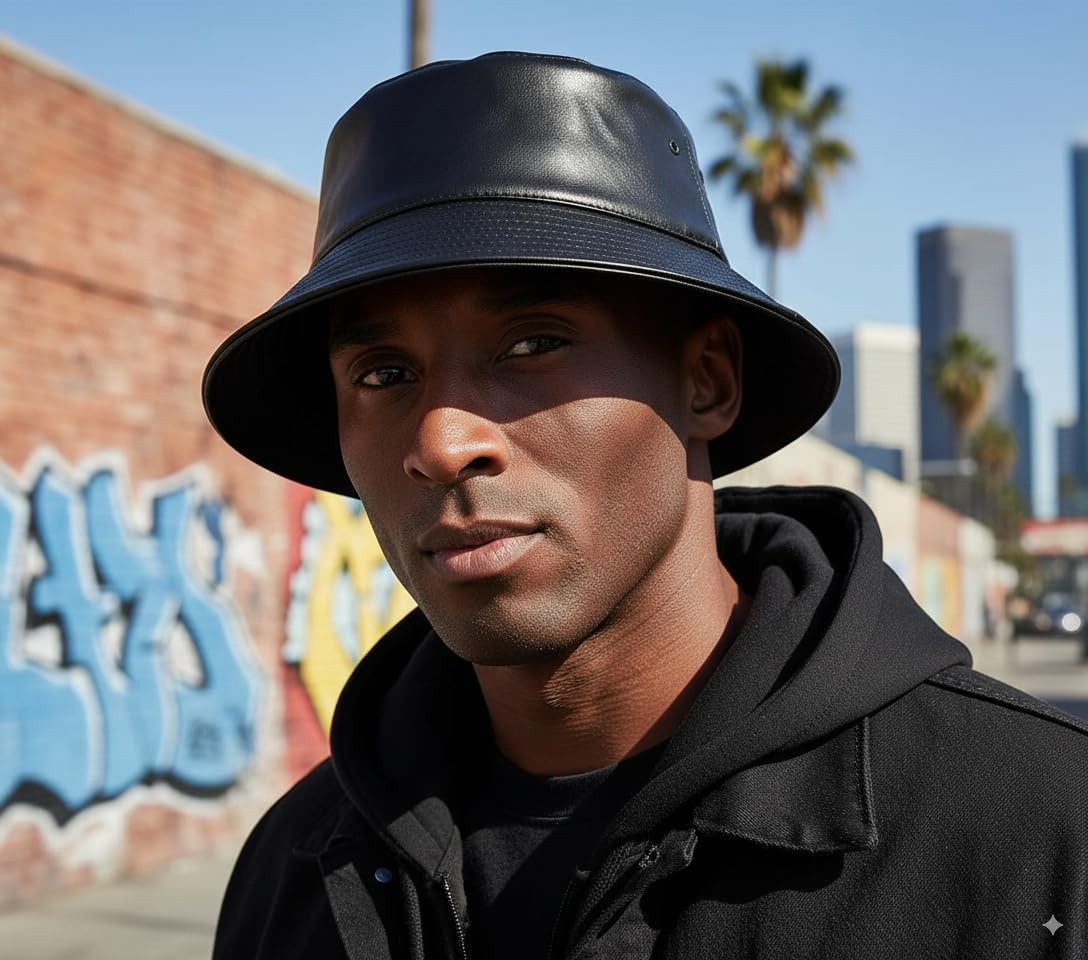 Unisex Fashion Bucket Hat PU Leather Rain Hat Waterproof Fishmen Cap Hats for Men and Women - Image 5