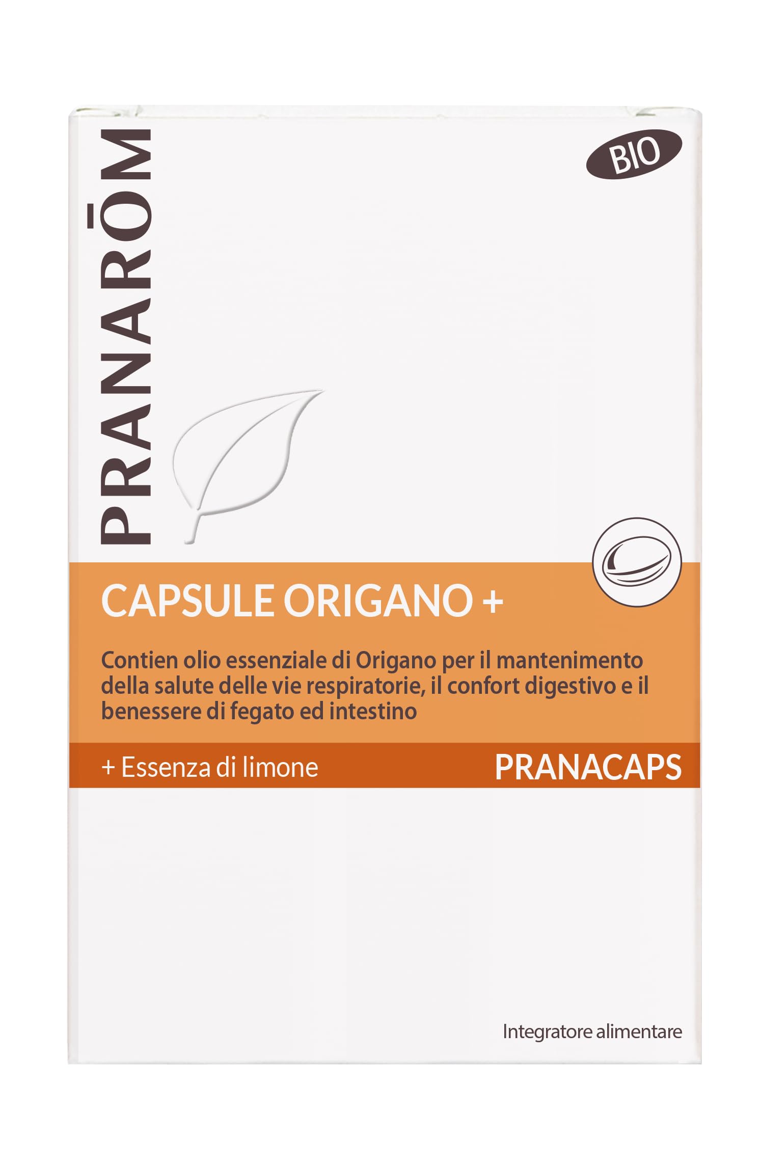 Pranarôm - Pranacaps Origano - Conforto digestivo - Fegato e Intestino - 30 Caps