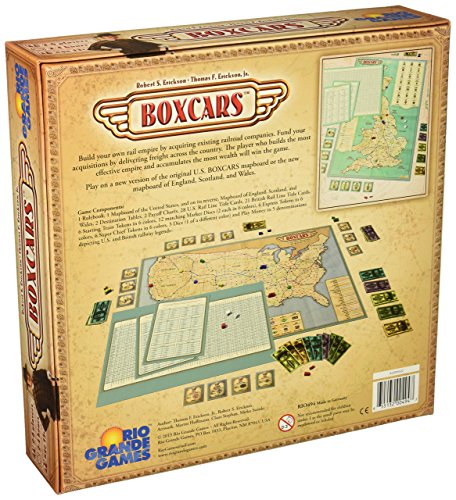 Boxcars Family Board Game de Rio Grande Games para 2 a 6 jugadores, tiempo de juego 90 minutos, juego de estrategia miniatura 3