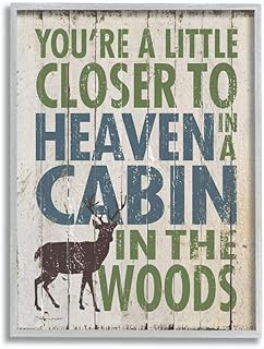 Stupell Industries Closer to Heavin in a Cabin Grey Framed Wall Art, 11 x 14, Design by Artist Stephanie Workman Marrott