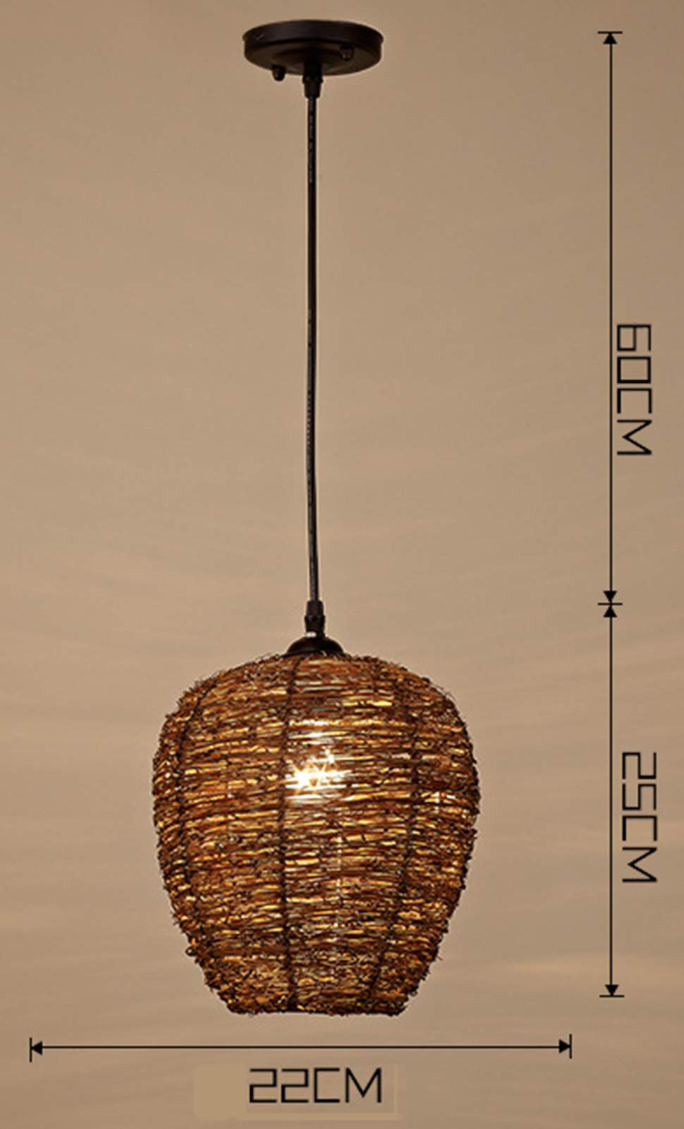 Moderna PENDANTE Rattan SPEDANTE Bamboo Bamboo, BACCHIO di SCHEGNO RURMATO Molto di Lavoro per Il ROUSTRA Industriale Bar Cafe Cafe