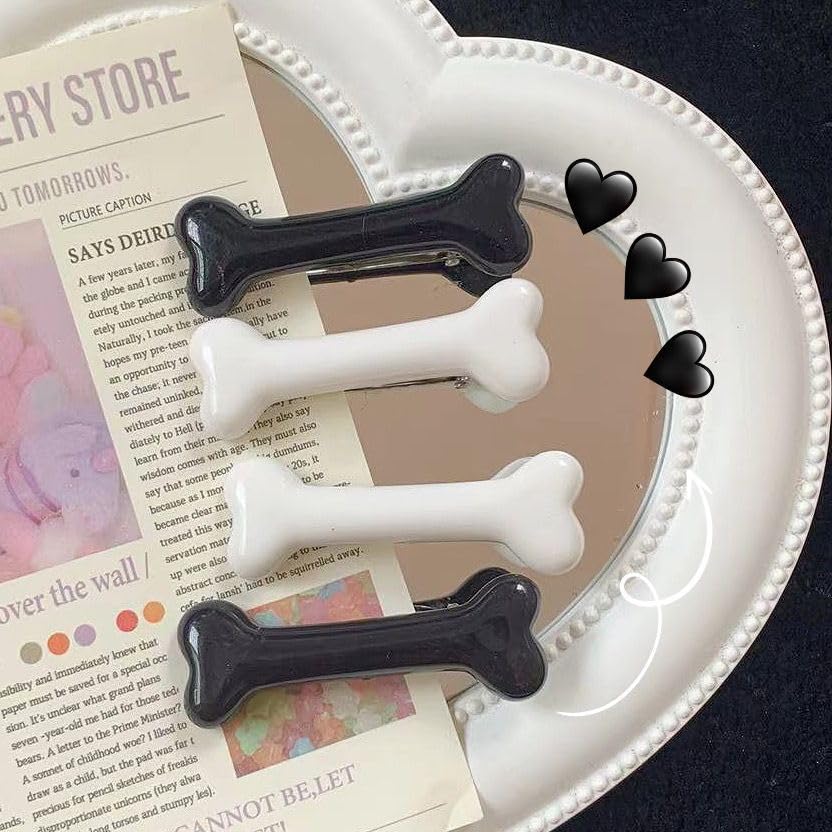 2Pcs Pinzas para el Cabello en Forma de Hueso de Perro, Clips de Aligátor para Fiesta de Halloween, Accesorios de Disfraz para Mujeres y Niñas, Clips Lindo (Blanco) miniatura 4