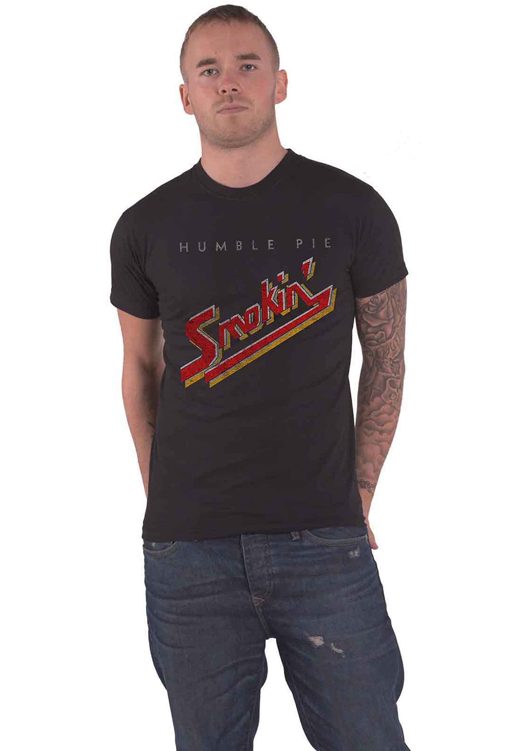 Humble Pie T Shirt Smokin Vintage Band Logo Official Mens Black L