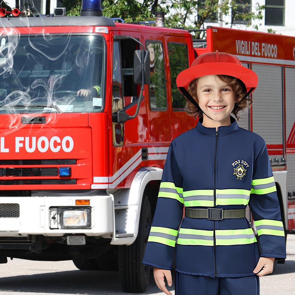 VICTERR Disfraz de Bombero para Niños, 12pcs de Disfraces de Halloween para Niños, Juguete para Niños de 3 a 8 Años para Disfraces Escolares para Niños, Fiestas de Disfraces