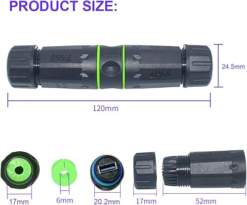 Miniatura 7 de PENGLIN 2 acopladores de montaje en panel USB 3.0, adaptador de paso USB impermeable al aire libre, conector USB 3.0 estándar industrial hembra a