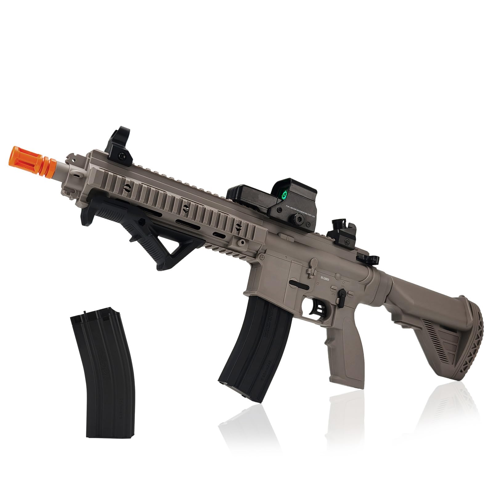 BIU BLASTER 30-Inch Gel Ball Blaster Gun 140+ FPS, 80+ Ft Range Full-Size Electric Automatic Splatter Orby Gun Dual Magazines 7.4V 1400mAh Battery for Outdoor Games, Ages 14+ (2 mags Edition)