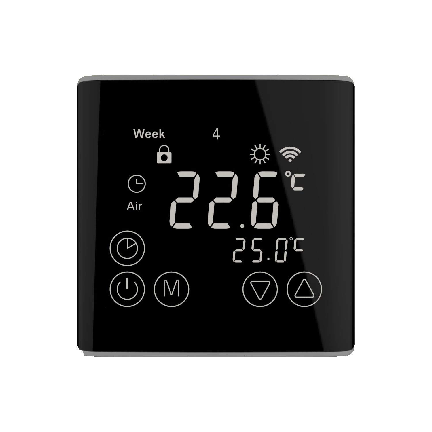 Riscaldamento elettrico a pavimento, 200 Watt per m², termostato WIFI Touch, nero elettrico, tecnologia TWIN JWS diverse dimensioni, dimensioni (m²): 2,5 m²