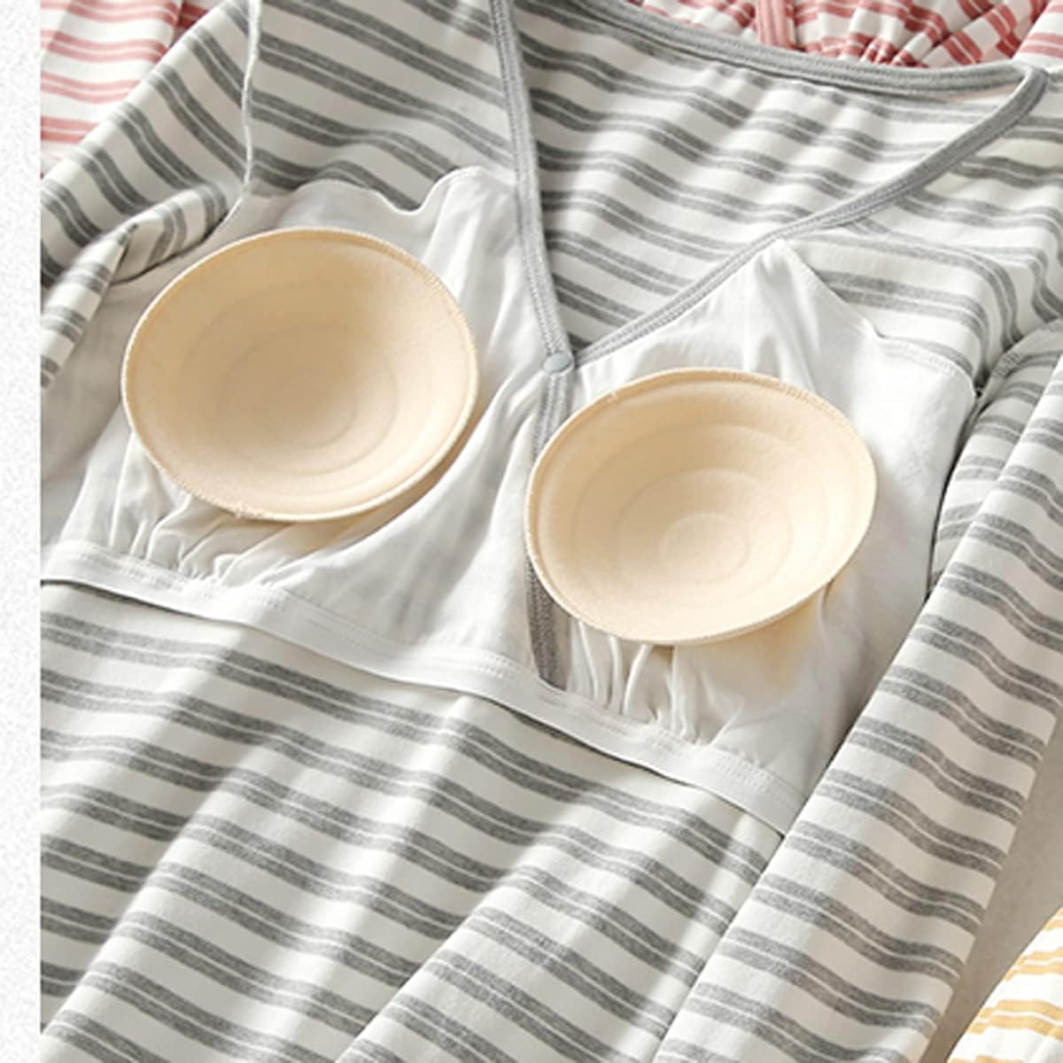Womens Striped Nurisng Pajamas/pjs Causal V-neck Maternity Breastfeeding Sleepwear Fall-Winter Long Sleeves Shirts Sets