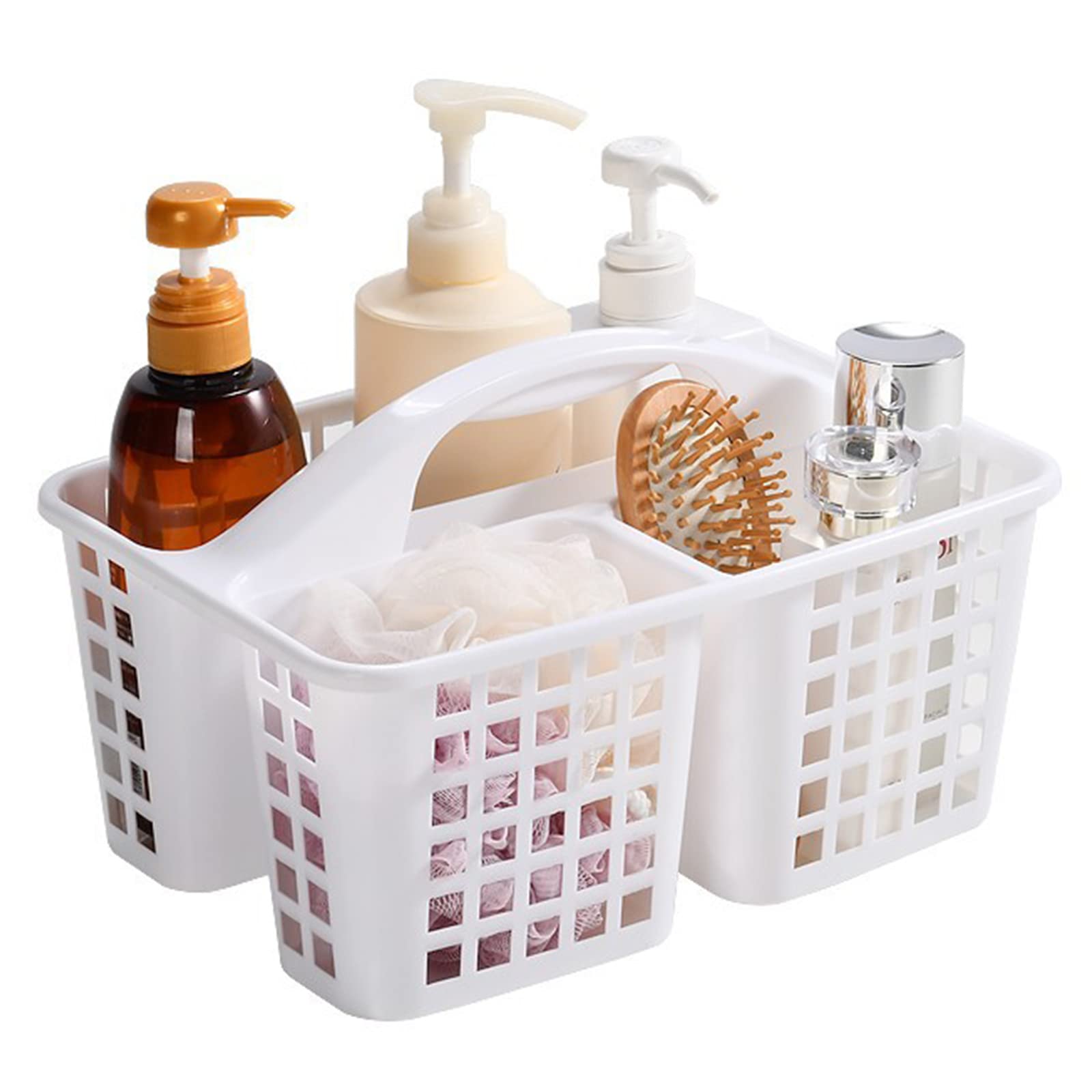 Photo 1 of JiatuA Portable Shower Caddy Basket with Compartments - White