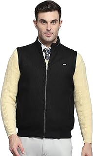 monte carlo Mens Solid Black Mock Neck Sleeveless Jacket-picture-43