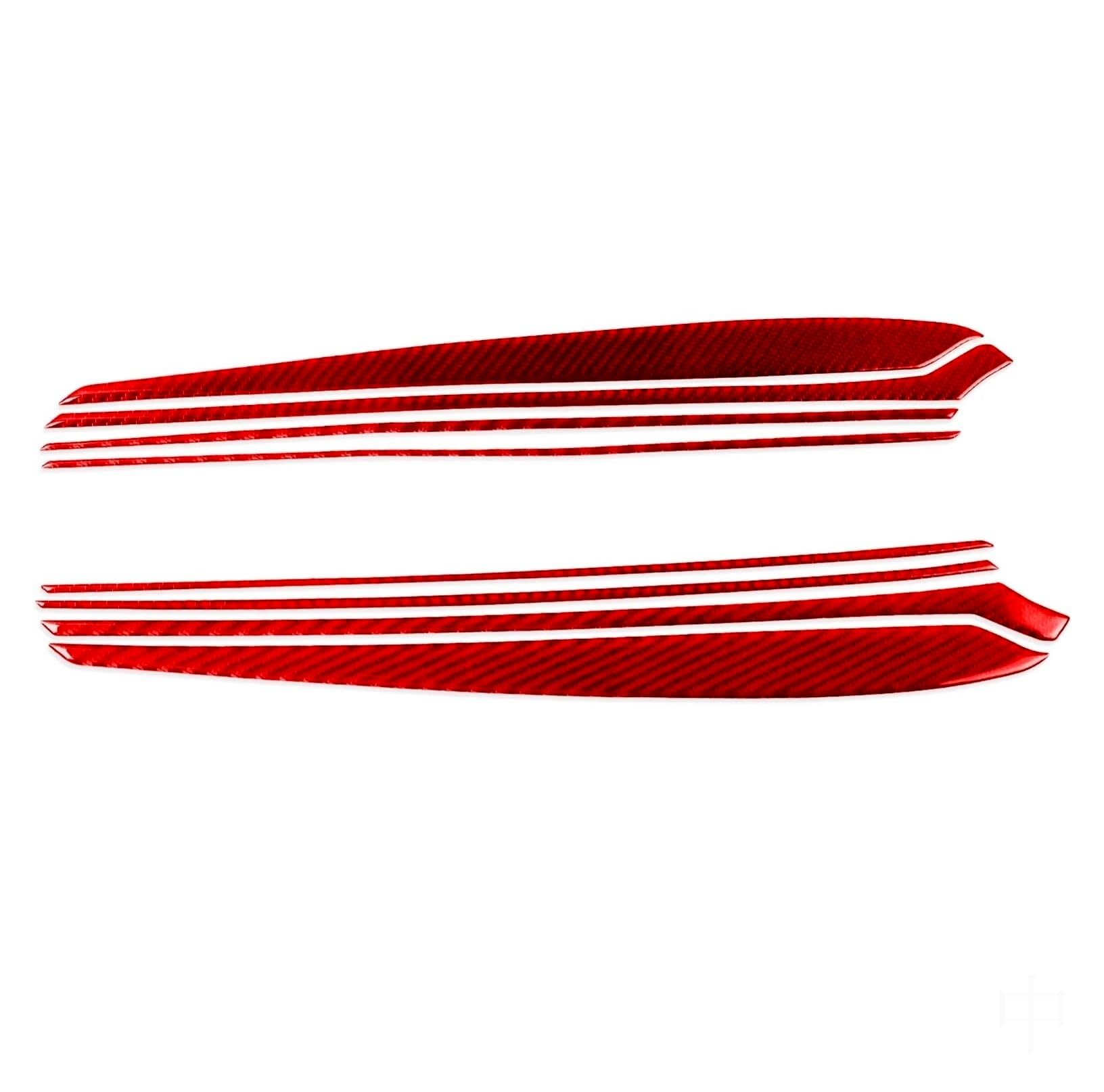 Eleknzbztg One Color Door Speaker Trim For Tesla For Model Y 2020-2024 For 3 2017-2022 Panel Frame Cover Forged Carbon Fiber Door Inner Decorative Strip(Red)