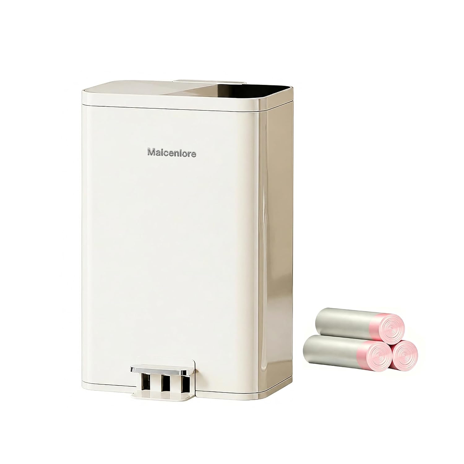 Rectangular Trash Can with Silent Close Foot Pedal,6.6 Gal/25L